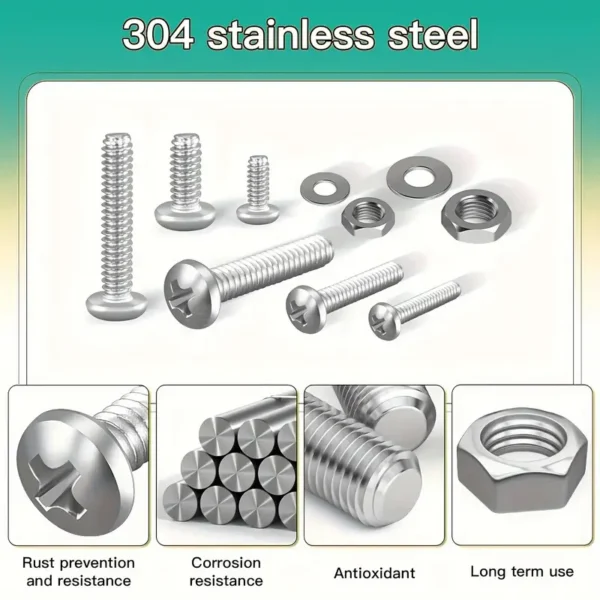 710pcs Stainless Steel Nuts