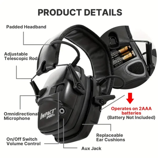 Impact Black Noise-Canceling Headphones