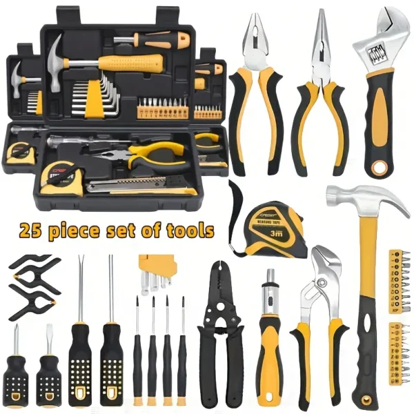 25pcs Tool Set with Plastic Storage Box