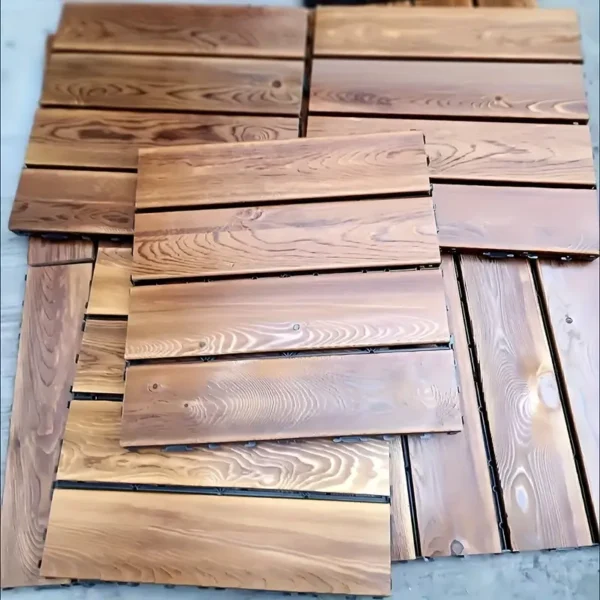 Interlocking Carbonized Hardwood Flooring