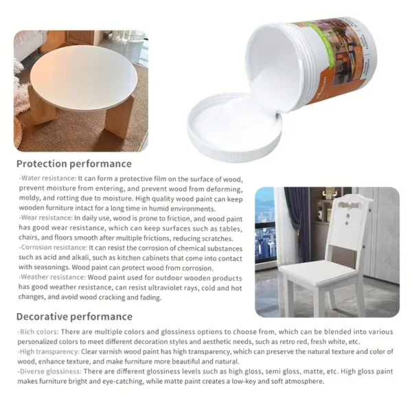 White Home Paint Wood Varnish - 475g